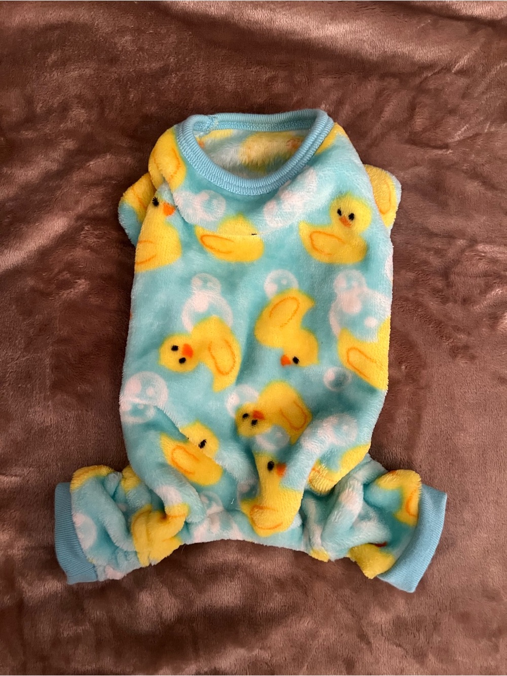 XS Frisco Rubber Duck Fleece Dog Pajamas